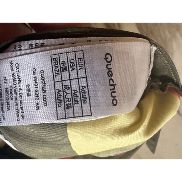 Quechua Olive Green Sun Hat Adjustable Colorful Lining Lightweight & Durable - Picture 6 of 6